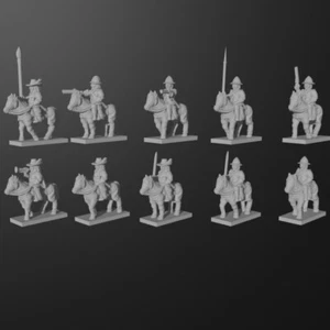 24x 15mm/1:100th Pike & Shotte Cavalry/Harquebusiers (TYW/ECW) - Picture 1 of 2
