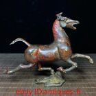 6.2?Chinese Antique Copper Clay And Gold Horse Treading Swallow Pendant