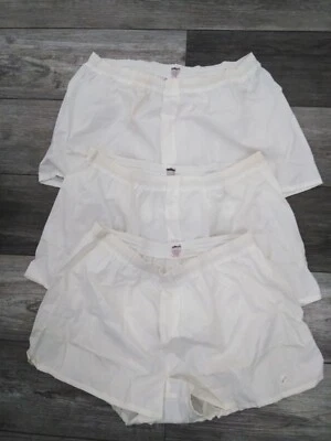 NOS. 80's JOCKEY  White  Boxer Short SZ-40-- RED LABEL U.S.A.  (3PK) READ - Image 1 of 4