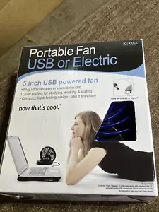 5" Portable Fan USB 2.0 or Electric Powered Black (br3/1) - Picture 1 of 2