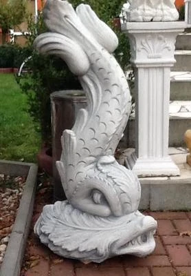 Steinfigur Brunnenfigur Fisch xxl Steinguss 105 cm Teichfigur, Gartendekoration - Bild 1 von 4