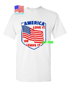 CAMISETA AMERICA LOVE IT OR LEFT IT vintage americana retro patriota patriótica - Imagen 1 de 2