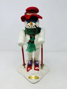 Vintage Bombay Company Holiday Weihnachten Ski Hase 11" Nussknacker Schneemann Skifahrer 1998 - Bild 1 von 4