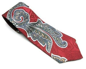 Stuart Hughes rot blau GROSSE Paisley HALSKRAWATTE 100 % ITALIENISCHE Seide Krawatte USA - Bild 1 von 6