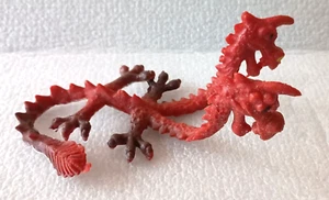 Vtg Vending Machine Prize 7" Red Bendable Monster 2 Headed Dragon 1970s New NOS - Picture 1 of 7