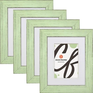 Bilderrahmen Jaspis, 1,25" rustikal mint Julip grün mit Passepartout, 4er-Pack - Bild 1 von 8