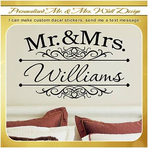 Custom Mr and Mrs Married Wedding Couple Love Wall Vinyl Decor Sticker Decal 104 - Bild 1 von 3