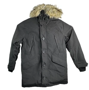 Polo Ralph Lauren  Faux-Fur-Trim Down Parka Polo Black Men`s Size Large - Picture 1 of 23