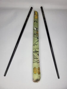 Vtg Chinatown San Francisco CA Chopsticks With Carrying Case - Picture 1 of 12
