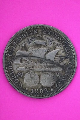 1893 Columbian Chicago Worlds Exposition Commemorative Silver Half Dollar 33 - Image 1 of 4