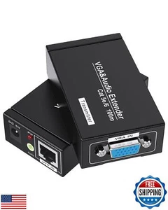 VGA Over Ethernet, Jaremite VGA Extender to Cat5e Cat6 Ethernet Cable, VGA Tr - Picture 1 of 5