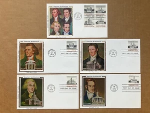 1979 15c American Architecture 1779-82 Colorano Silk Cachet FDC Master Set of 5 - Picture 1 of 11