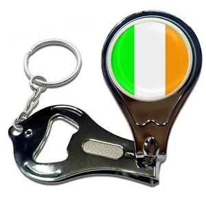 Ireland Flag Nail Clipper Bottle Opener Key Ring (63mm x 35mm) - Picture 1 of 3