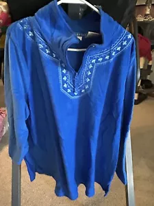 White Stag Plus Pullover Embroidered Blue 1/4 Zip Polyester Fleece Size 22W/24W - Picture 1 of 3