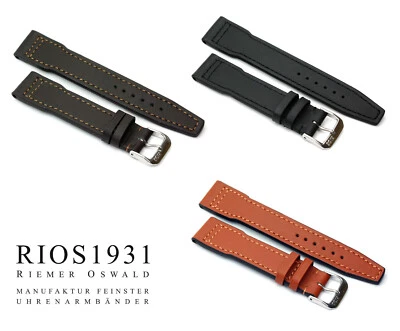 Correa de cuero de becerro piloto hecha en Alemania Rios1931 20 mm 21 mm 22 mm compatible IWC SC Foto 1 de 2