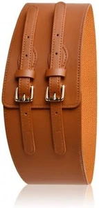 Breiter Taillengürtel in Beige – Elastischer Stretchgürtel für Damen, Leder Gürt - Bild 1 von 6