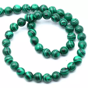 Malachite 8MM Beads Natural 15" (+/- 44) Beads per strand B-11 - Picture 1 of 1