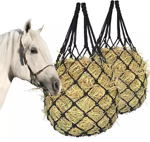 2PCS Hay Net for Horses,Slow Feed Hay Bag for Horses Goat Sheep,Hanging Hay Feed - Picture 1 of 12