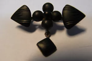 wunderschöne antike Trauerschmuck Brosche Jet / Gagat? von ca. 1880 - 1900 - Bild 1 von 8