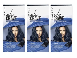 3 X Clairol Color Crave Semi-Permanent Hair Colour | Hair Dye - Indigo 60mL - Picture 1 of 2