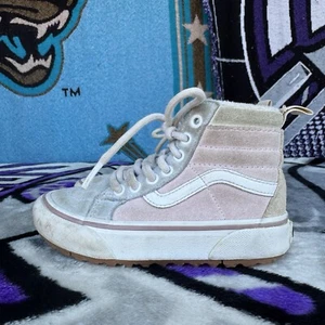 Size 11.5c - Vans Scotchgard Pink Suede High Top Shoes - Picture 1 of 7