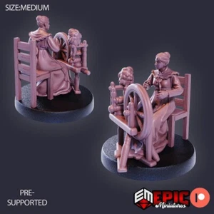 6K Resin 32mm Epic Miniatures Female Spinner NPC for D&D, Role-Play - Picture 1 of 1