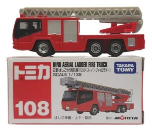 1:139 Scale Tomy 108 HINO Morita Aerial Ladder Fire Truck - MIB - Picture 1 of 1