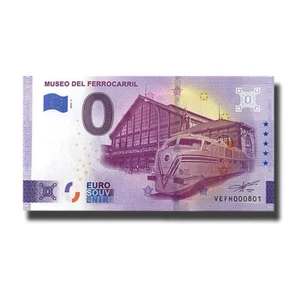 0 Euro Souvenir Banknote Museo Del Ferrocarril Spain VEFH 2022-1 Scheine - Picture 1 of 3