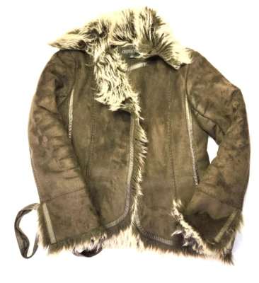 Kristen Blake Mujer Invierno Abrigo Imitación Piel Gamuza Cinturón Pequeño Foto 1 de 4