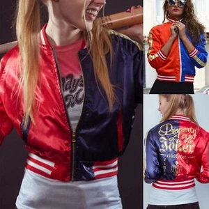 Bomber donna Harley squadra suicida Halloween cosplay festa raso giacca - Foto 1 di 5