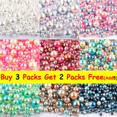 500pcs Artificial Round Pearl Beads Loose Balls DIY Craft Making No Holes 3-10mm