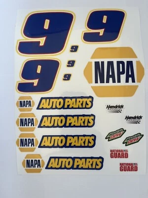 Hoja de calcomanías/pegatinas de vinilo de carreras R/C escala 1/10 con pegatinas de patrocinador NAPA #9 Foto 1 de 3