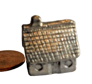 Subminiature Hollow 3/4 Inch Brass Metalware English Schoolhouse Figurine Bldg. - Picture 1 of 6
