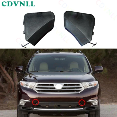 Pair Front Bumper Tow Hook Cover Trailer Cap Lid For Toyota Highlander 2011-2013 - Image 1 of 4