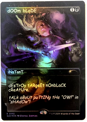 MTG Doom Blade RAINBOW FOIL Secret Lair 9990 NM - Image 1 of 4