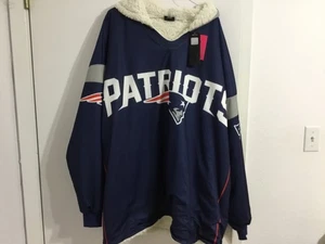 New England Patriots Pullover Sherpa Lined Jacket Men 4X / 5X NEW WITH TAGS - Picture 1 of 6