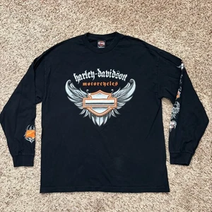 Camiseta De Colección Harley Davidson Manga Larga Para Hombre XL Negra Motociclista Motocicletas Y2K - Imagen 1 de 14