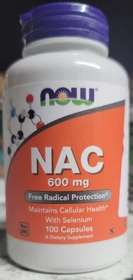 Now Foods Nac N-ацетилцистеин 600 мг - 100 капсул - Изображение 1 из 2