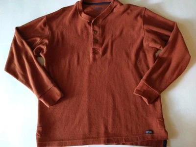 Camisa Smith's Workwear Para Hombre Grande Naranja Henley Tejido Waffle Mezcla de Algodón  Foto 1 de 4