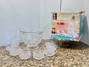 Juego de 10 tazas y tazones perforadores de vidrio The Pioneer Woman Adeline nuevo en caja - Imagen 1 de 24