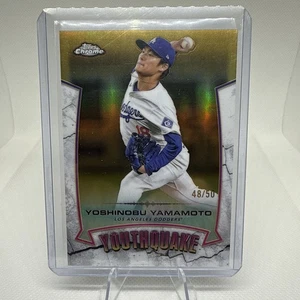 2025 Topps Chrome Yoshinobu Yamamoto YouthQuake Gold Refractor /50 LA Dodgers - Picture 1 of 11