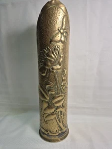 Ww2 Trench Art Brass Shell Vase .(1943). - Picture 1 of 19