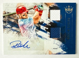 2019 Panini Diamond Kings Patrick Wisdom AUTO Jersey RC Rangers Rookie! - Picture 1 of 3