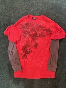 Vintage Grunge Long Sleeve T-Shirt Double Layer Cyber Jesse Pinkman Large L Y2K - Picture 1 of 4