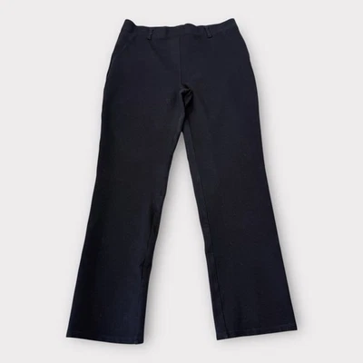 Quince Ultra Stretch Ponte Straight Leg Pull On Ankle Pants Large Black Work - Image 1 of 4