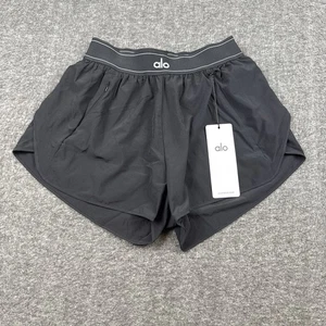 Pantalones Cortos Alo Yoga Match Point Para Mujer Pequeños Negros Gimnasio Fitness Correr - Imagen 1 de 8