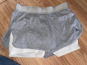 Adidas Climalite Womens Small UK Size 8-10 Grey Shorts (EX COND) - Picture 1 of 2