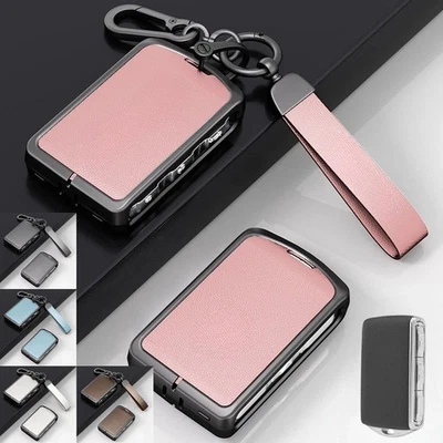 Zinc Alloy Leather Car Key Case Cover For Volvo S90 V90 XC90 T5 S80 T6 XC60 S60 - Image 1 of 4