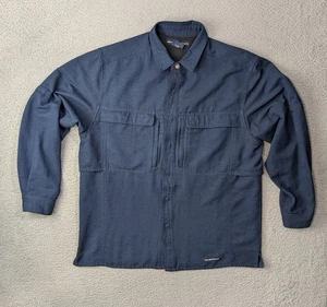 Exofficio Shirt Mens Medium Long Sleeve Poly Cotton Dark Blue Fishing Vented - Picture 1 of 19