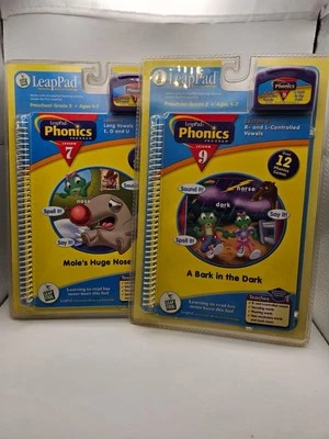 2 LeapPad Phonics Lesson 7 & 9 Vowels Age 4-7 Moles Huge Nose A Bark in the Dark - Image 1 of 4